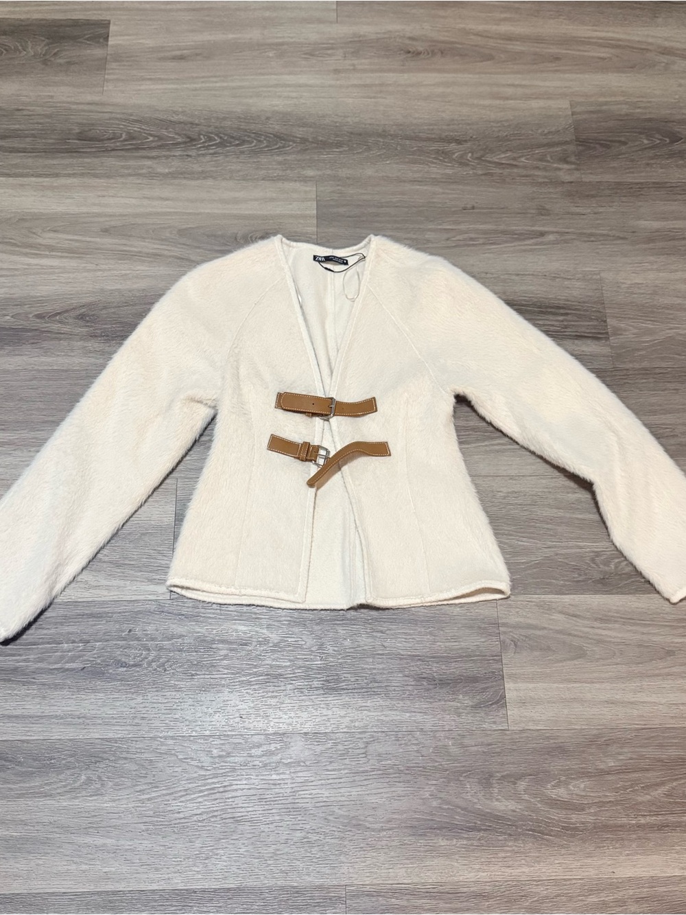 Zara Cream Toggle-Front Knit Cardigan
